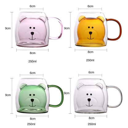 Cute Bear Double Wall Glass