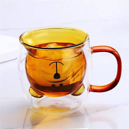 Cute Bear Double Wall Glass