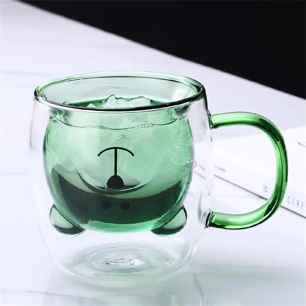 Cute Bear Double Wall Glass